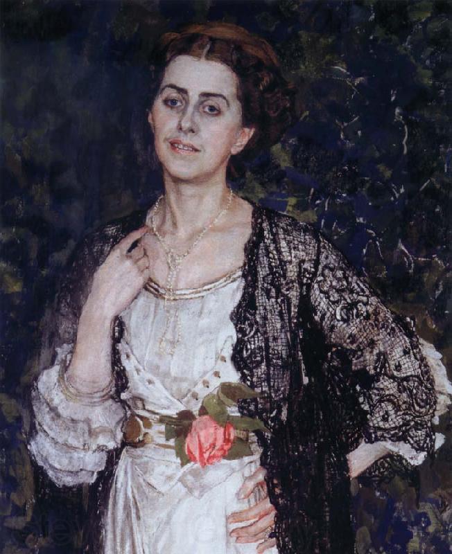 Alexander Yakovlevich GOLOVIN The Portrait of Mrs.Makovska Norge oil painting art
